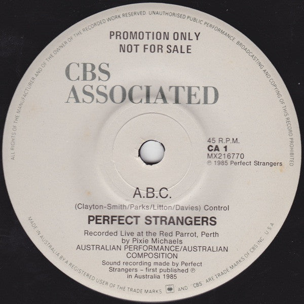 Perfect Strangers (8) : No Fear Of Flying (7", Single, Promo)