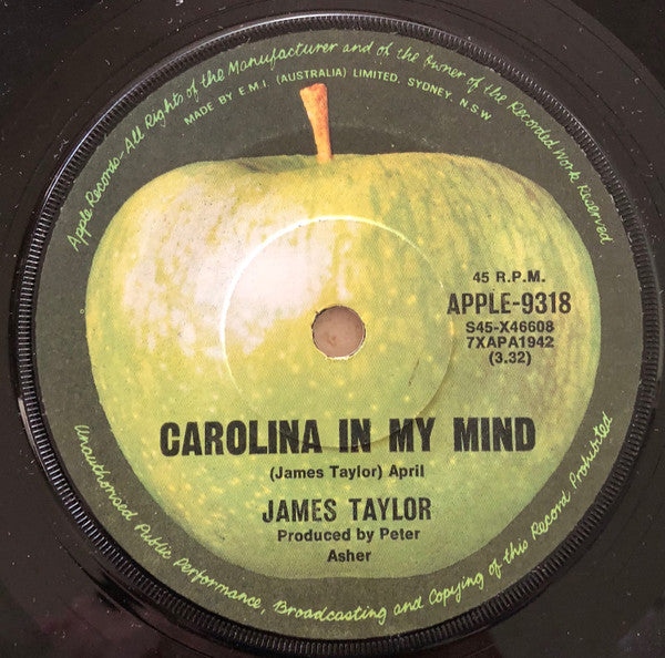 James Taylor (2) : Carolina In My Mind (7", Single)