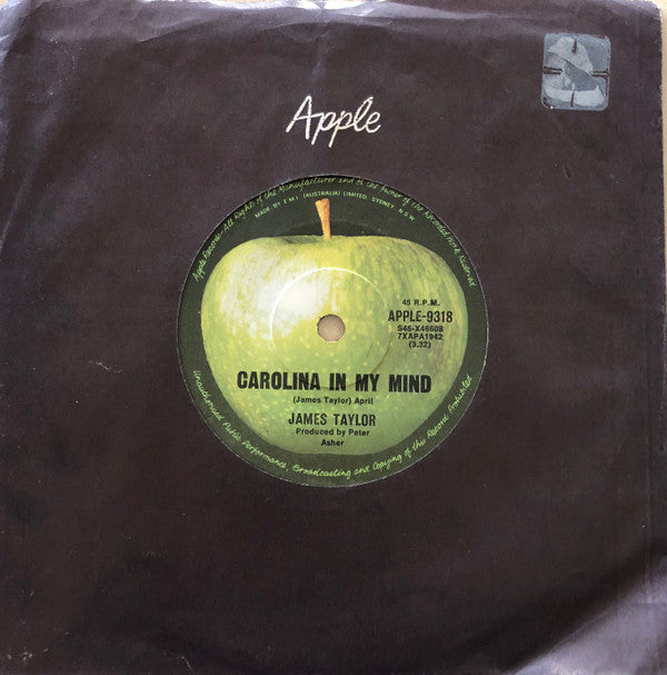 James Taylor (2) : Carolina In My Mind (7", Single)