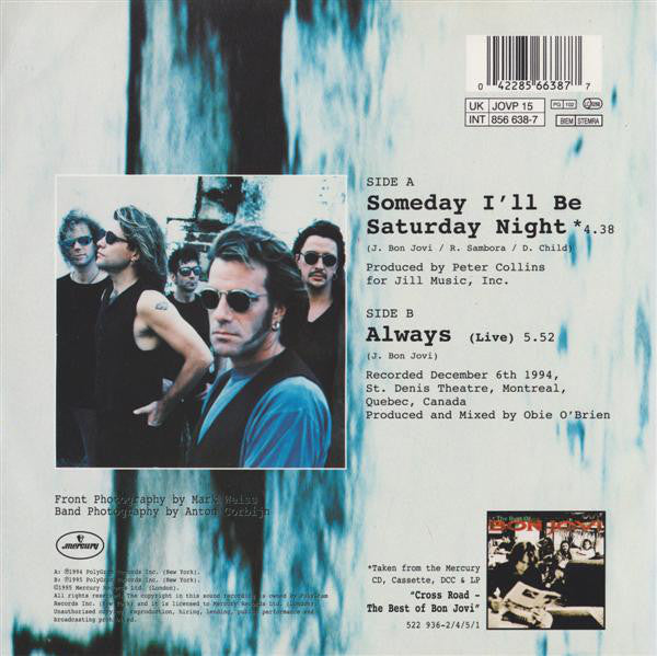 Bon Jovi : Someday I'll Be Saturday Night (7", Single, Pic)