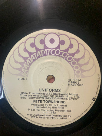 Pete Townshend : Uniforms (7", Single)