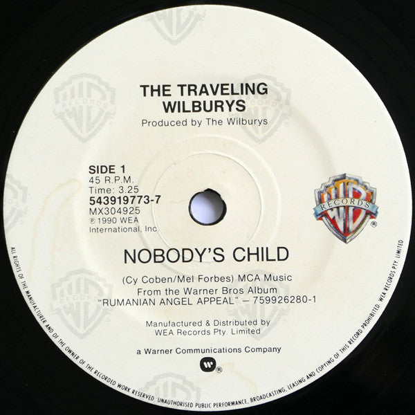 Traveling Wilburys : Nobody's Child (7", Single)