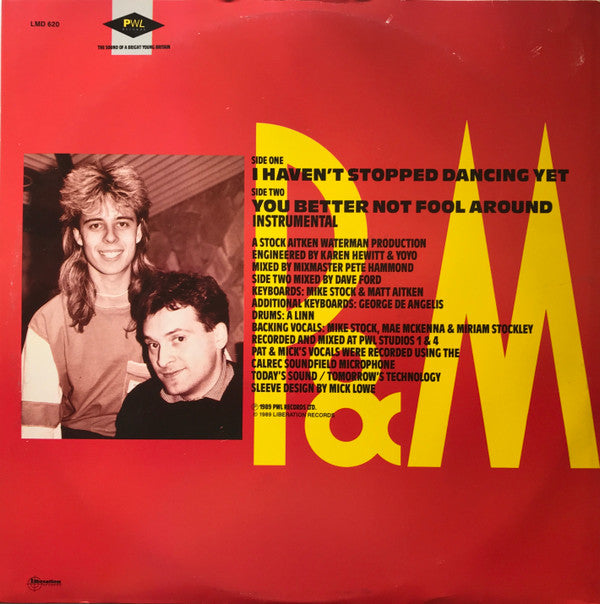 Pat & Mick : I Haven't Stopped Dancing Yet (12", Single)