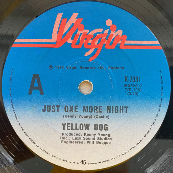 Yellow Dog : Just One More Night (7&quot;)