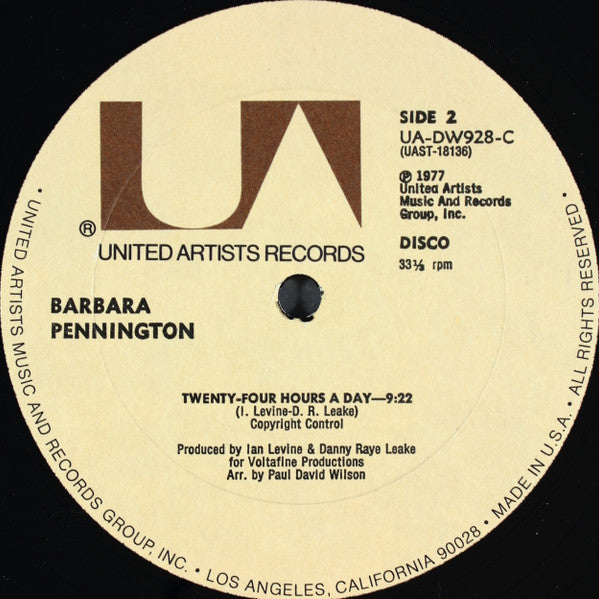 Barbara Pennington : Twenty Four Hours A Day (12", Ltd)