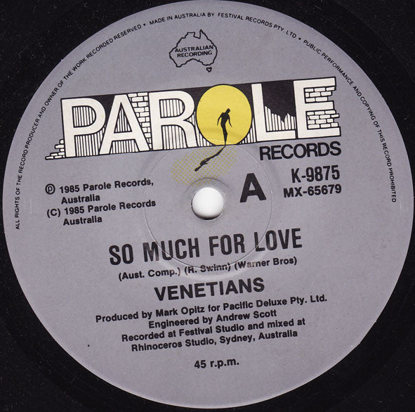 The Venetians : So Much For Love (7", Single)