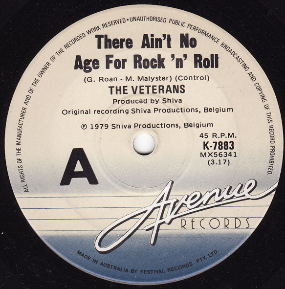 The Veterans : There Ain&#39;t No Age For Rock &#39;n&#39; Roll (7&quot;)