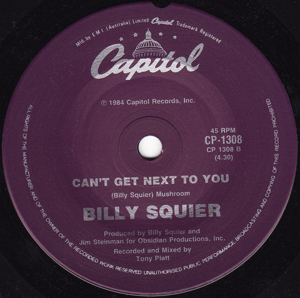 Billy Squier : Rock Me Tonite (7", Single)