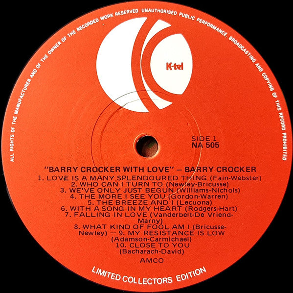 Barry Crocker : Barry Crocker, With Love (LP)