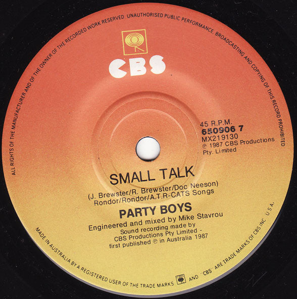 The Party Boys (3) : He's Gonna Step On You Again (7", Single)