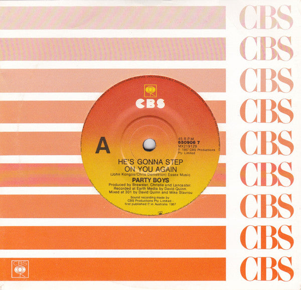 The Party Boys (3) : He's Gonna Step On You Again (7", Single)