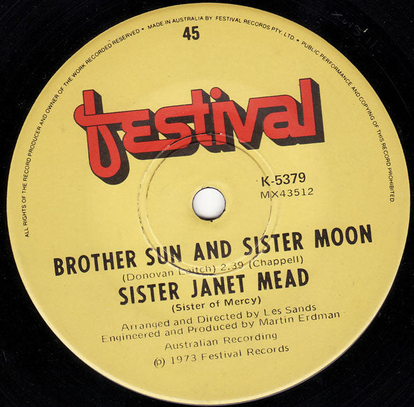 Sister Janet Mead : The Lord's Prayer (7", Single)