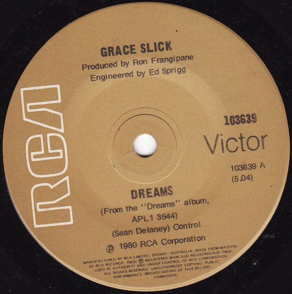 Grace Slick : Dreams (7&quot;, Single)