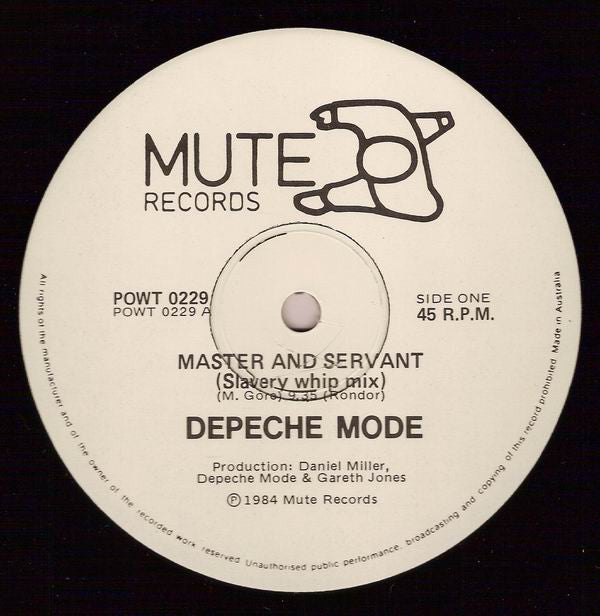 Depeche Mode : Master And Servant (Slavery Whip Mix) (12", Single)