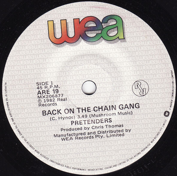Pretenders* : Back On The Chain Gang (7", Single)