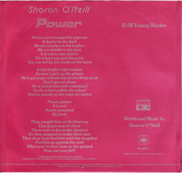 Sharon O'Neill : Power (7")