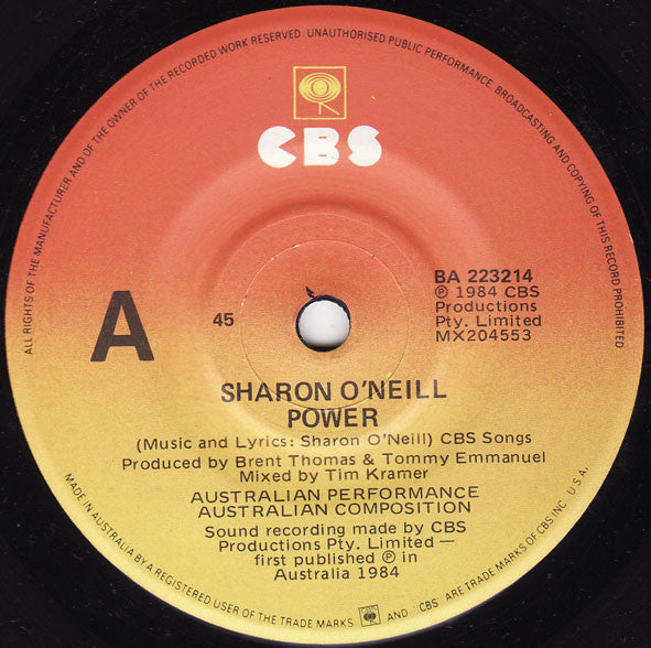 Sharon O'Neill : Power (7")