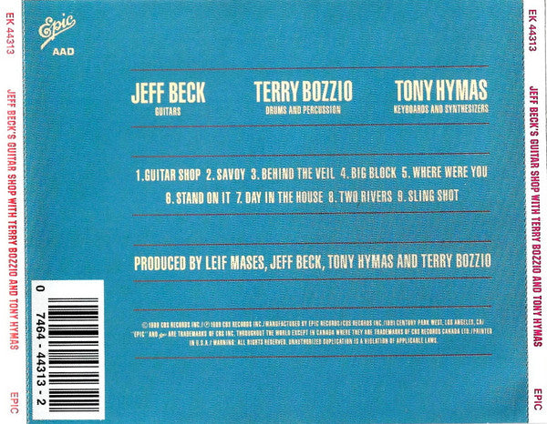 Jeff Beck With Terry Bozzio And Tony Hymas : Jeff Beck's Guitar Shop (CD, Album)
