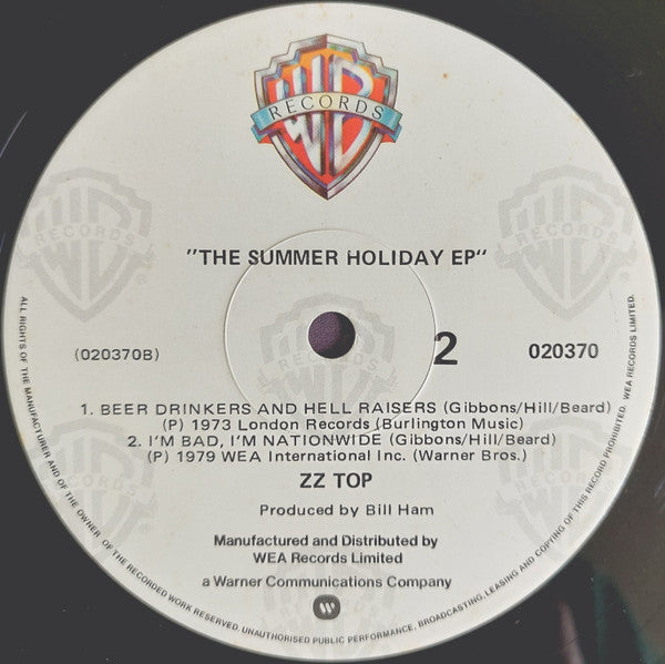 ZZ Top : The ZZ Top Summer Holiday E.P. (12", EP)