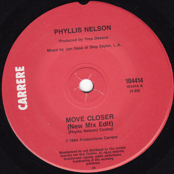 Phyllis Nelson : Move Closer (7", Single)