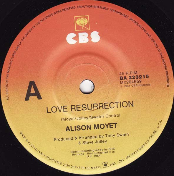 Alison Moyet : Love Resurrection (7")