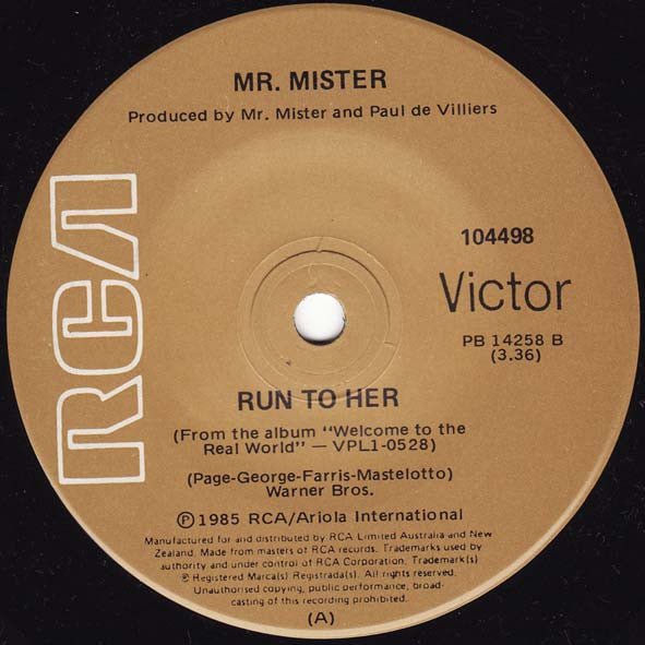 Mr. Mister : Kyrie (7", Single)