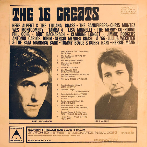 Various : The 16 Greats (LP, Album, Comp)