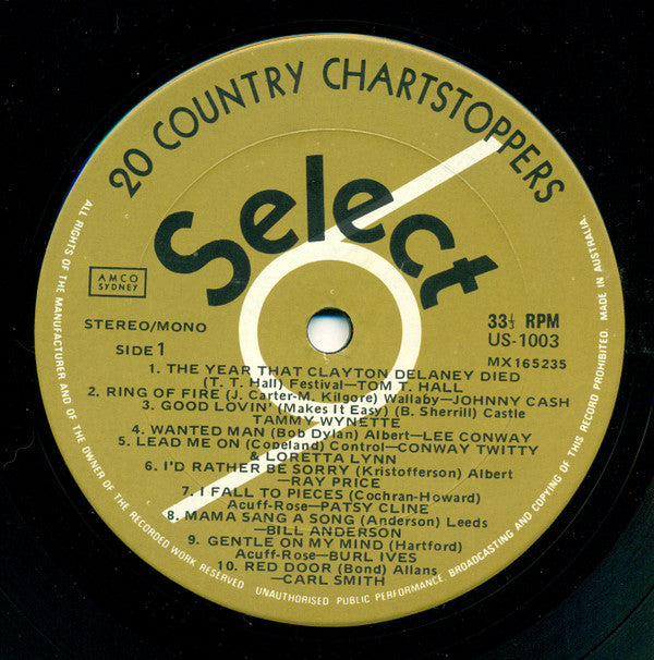 Various : 20 Country Chartstoppers (LP, Comp)