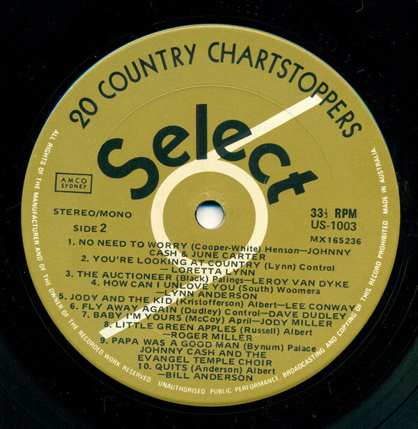 Various : 20 Country Chartstoppers (LP, Comp)