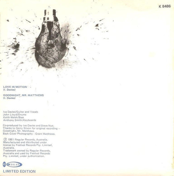 Icehouse : Love In Motion / Goodnight, Mr. Matthews (7", Single, Ltd)