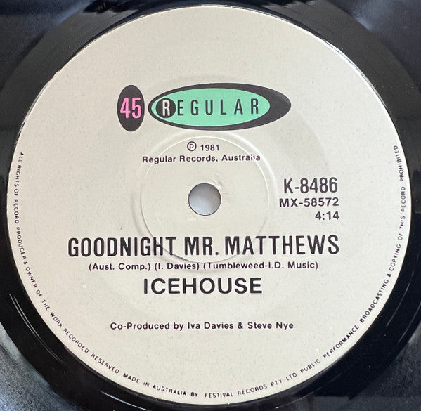 Icehouse : Love In Motion / Goodnight, Mr. Matthews (7", Single, Ltd)
