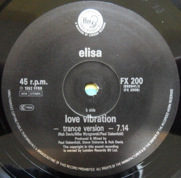 Elisa (15) : Love Vibration (12", Single)