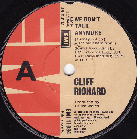 Cliff Richard : We Don&#39;t Talk Anymore (7&quot;)