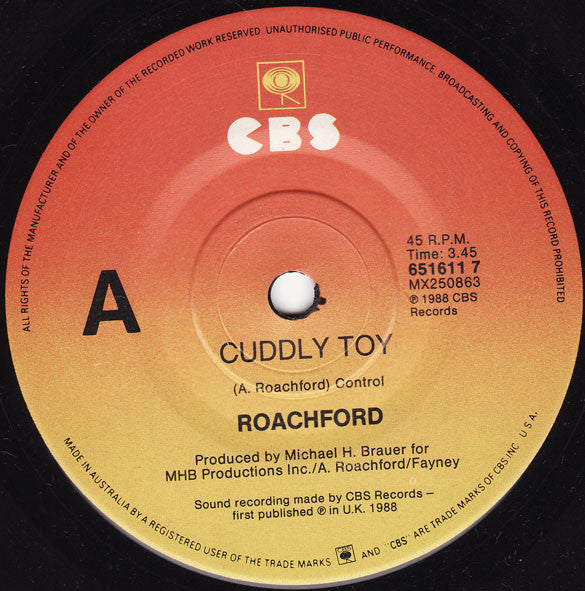 Roachford : Cuddly Toy (7", Single)