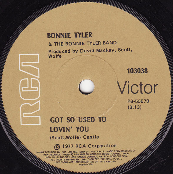 Bonnie Tyler & The Bonnie Tyler Band : It's A Heartache (7", Single)