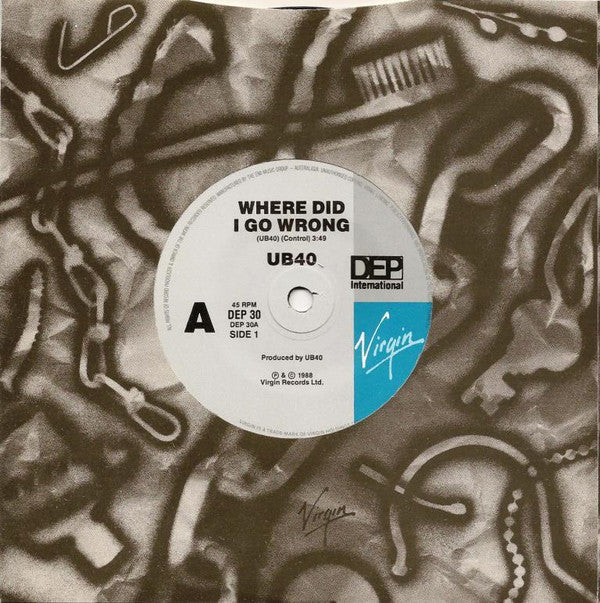 UB40 : Where Did I Go Wrong (7", Single)