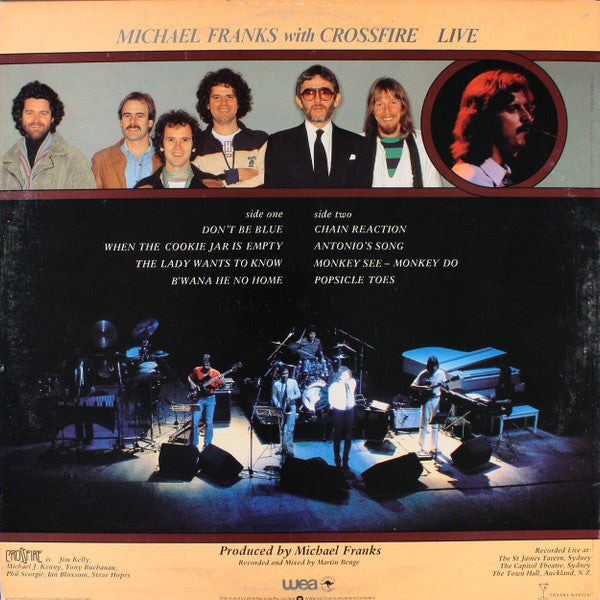 Michael Franks With Crossfire (9) : Live (LP, Album)