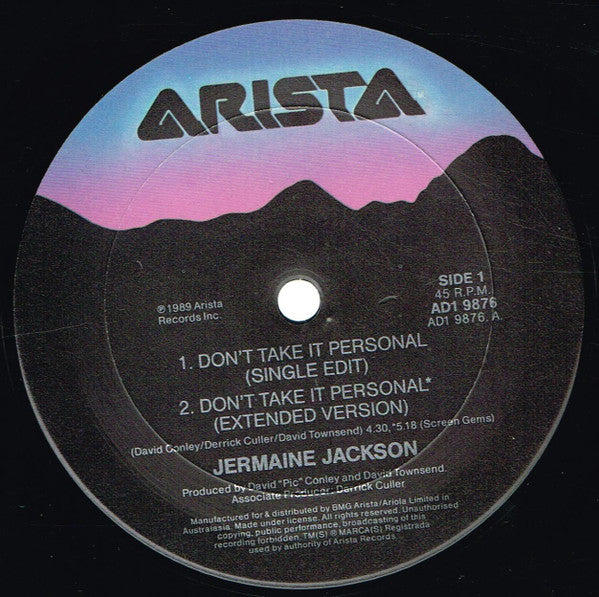 Jermaine Jackson : Don't Take It Personal (12", Single)