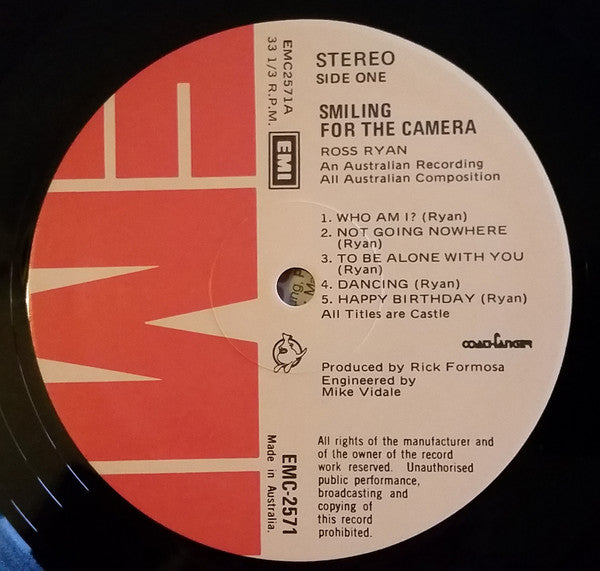 Ross Ryan : Smiling For The Camera (LP, Album, Emb)