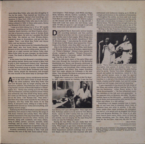Sonny Terry & Brownie McGhee : Back To New Orleans (2xLP, Comp)