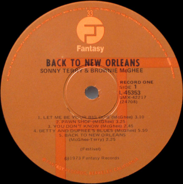 Sonny Terry & Brownie McGhee : Back To New Orleans (2xLP, Comp)