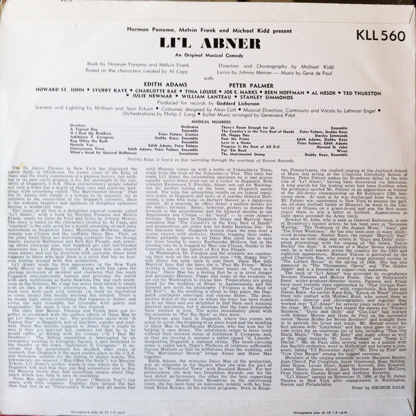 Norman Panama, Melvin Frank, Michael Kidd : Li'l Abner - An Original Musical Comedy (LP, Album)