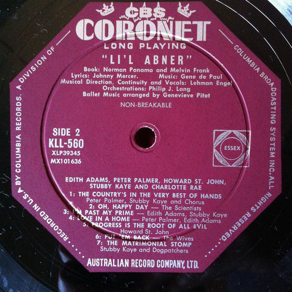 Norman Panama, Melvin Frank, Michael Kidd : Li'l Abner - An Original Musical Comedy (LP, Album)