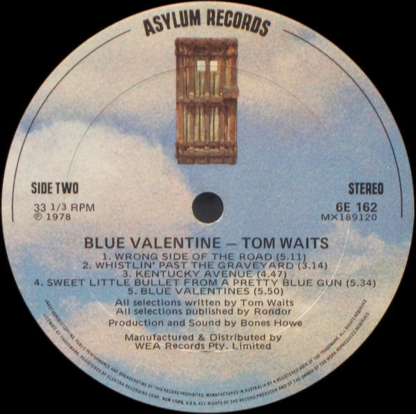 Tom Waits : Blue Valentine (LP, Album)