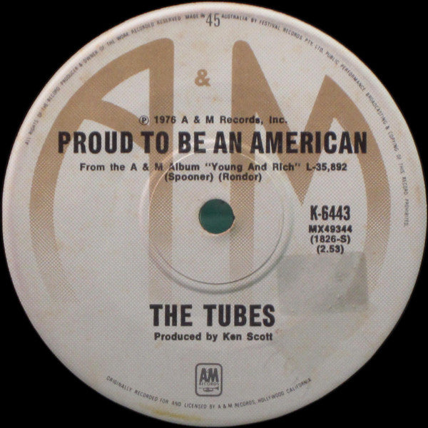 The Tubes : Don't Touch Me There (7", Single)