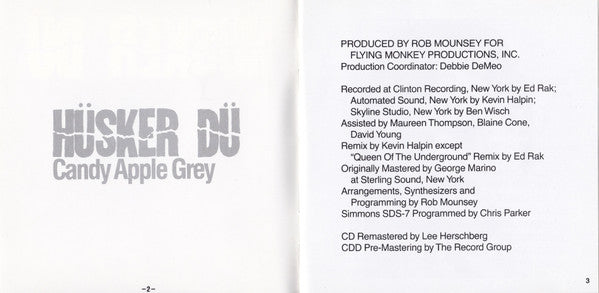 Hüsker Dü : Candy Apple Grey (CD, Album, M/Print, RE)