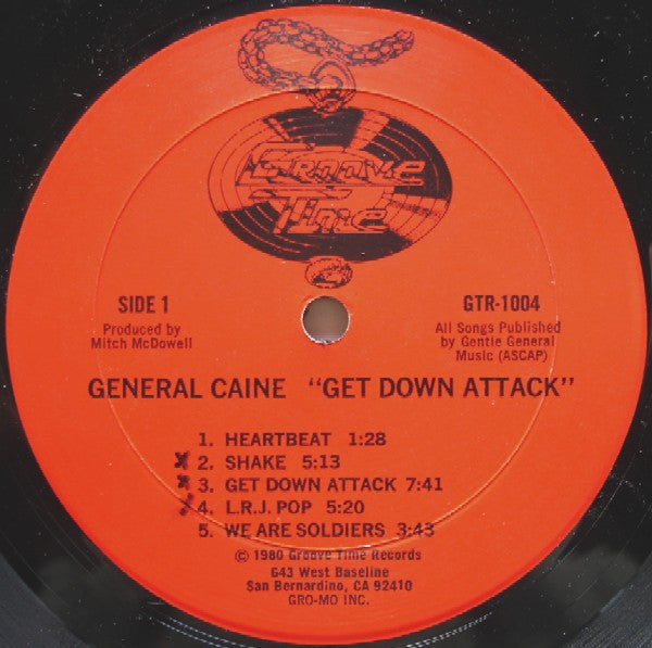 General Caine : Get Down Attack (LP, Album, Red)