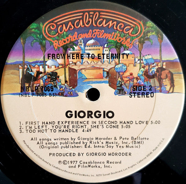 Giorgio Moroder : From Here To Eternity (LP, Album, Ter)
