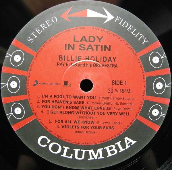 Billie Holiday With Ray Ellis And His Orchestra : Lady In Satin (LP, Album, RE, 180)