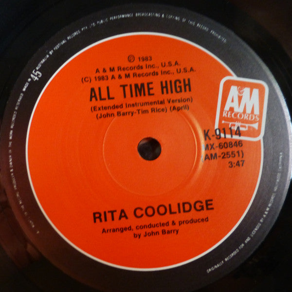 Rita Coolidge : All Time High (The Theme Song From Octopussy) (7", Single, Ltd)